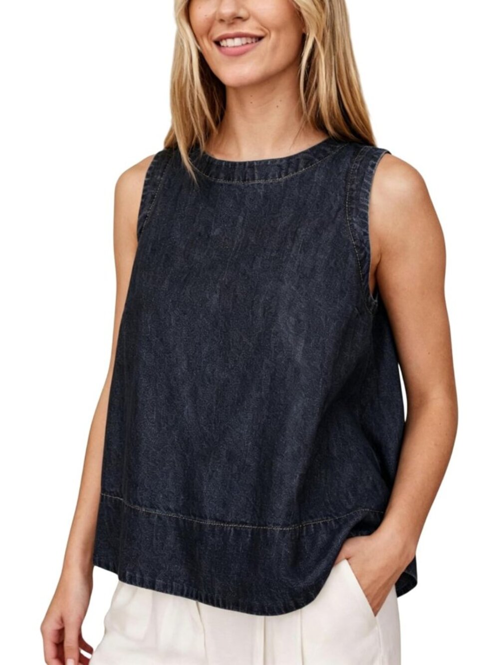Stylish Women's Sleeveless Denim Tank Top - Loose Fit Jean Vest for Summer